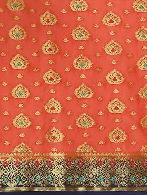 zari work woven saree with blouse - 17399632 - Standard Image - 4