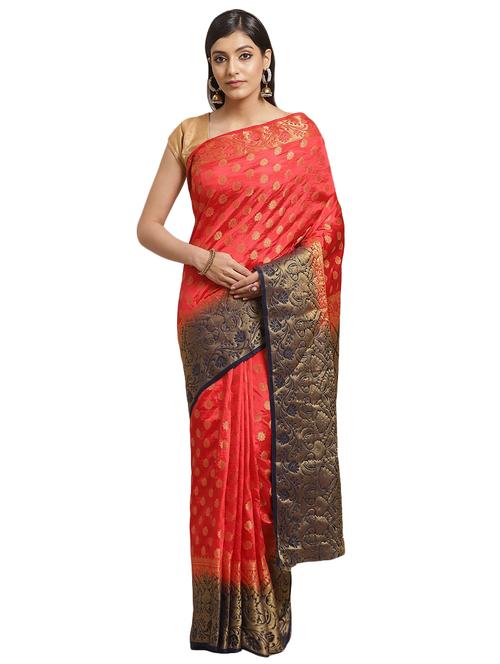 zari work woven saree with blouse - 17399647 - Standard Image - 1