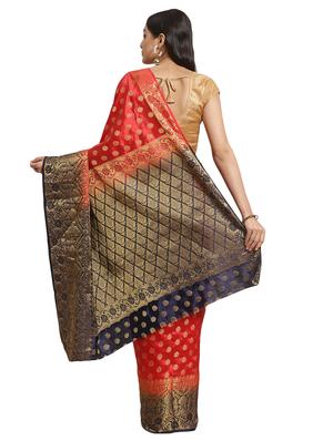 zari work woven saree with blouse - 17399647 - Standard Image - 2