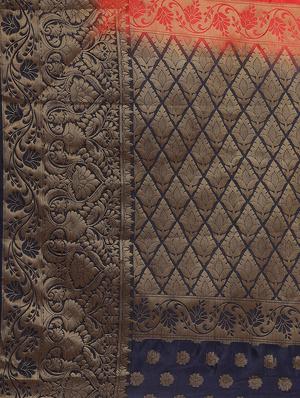 zari work woven saree with blouse - 17399647 - Standard Image - 4