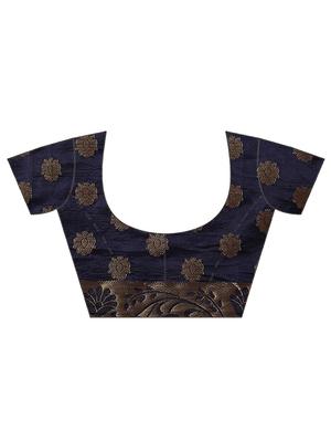 zari work woven saree with blouse - 17399647 - Standard Image - 5