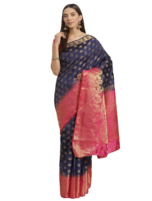 zari work woven saree with blouse - 17399648 - Standard Image - 1
