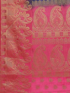 zari work woven saree with blouse - 17399648 - Standard Image - 3
