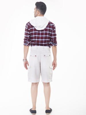 beige solid linen bermuda shorts - 17399657 - Standard Image - 3