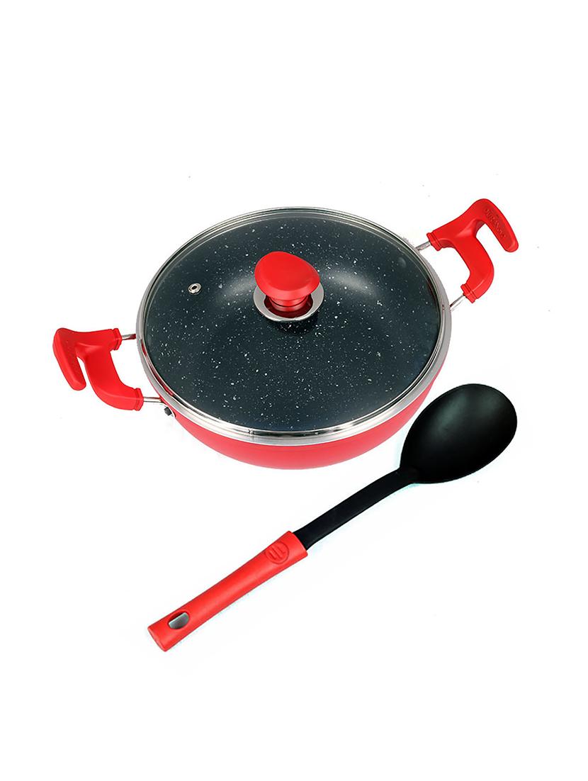 thick edge galaxy deep kadai with glass lid and unique handle - 17399672 - Zoom Image - 1