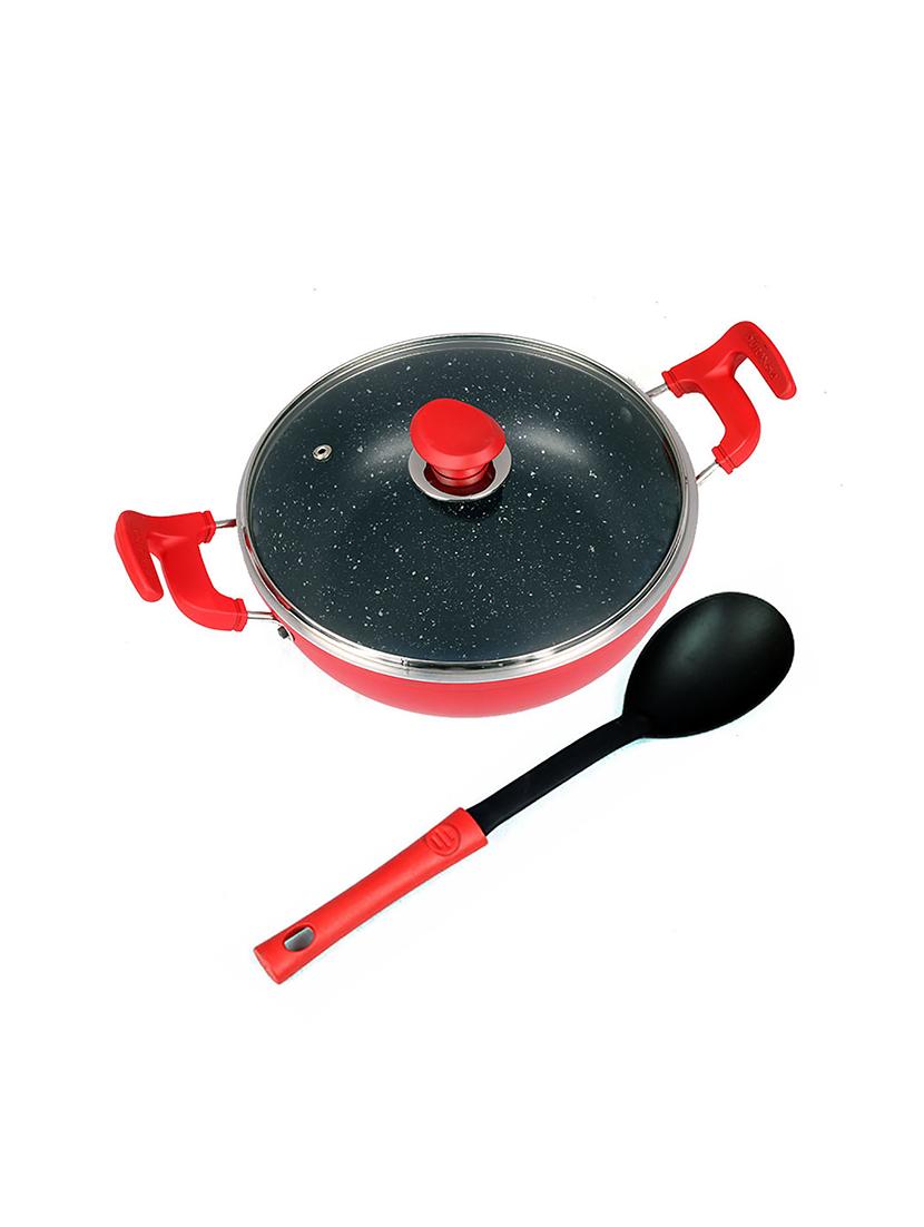 thick edge galaxy deep kadai with glass lid and unique handle - 17399673 - Zoom Image - 1