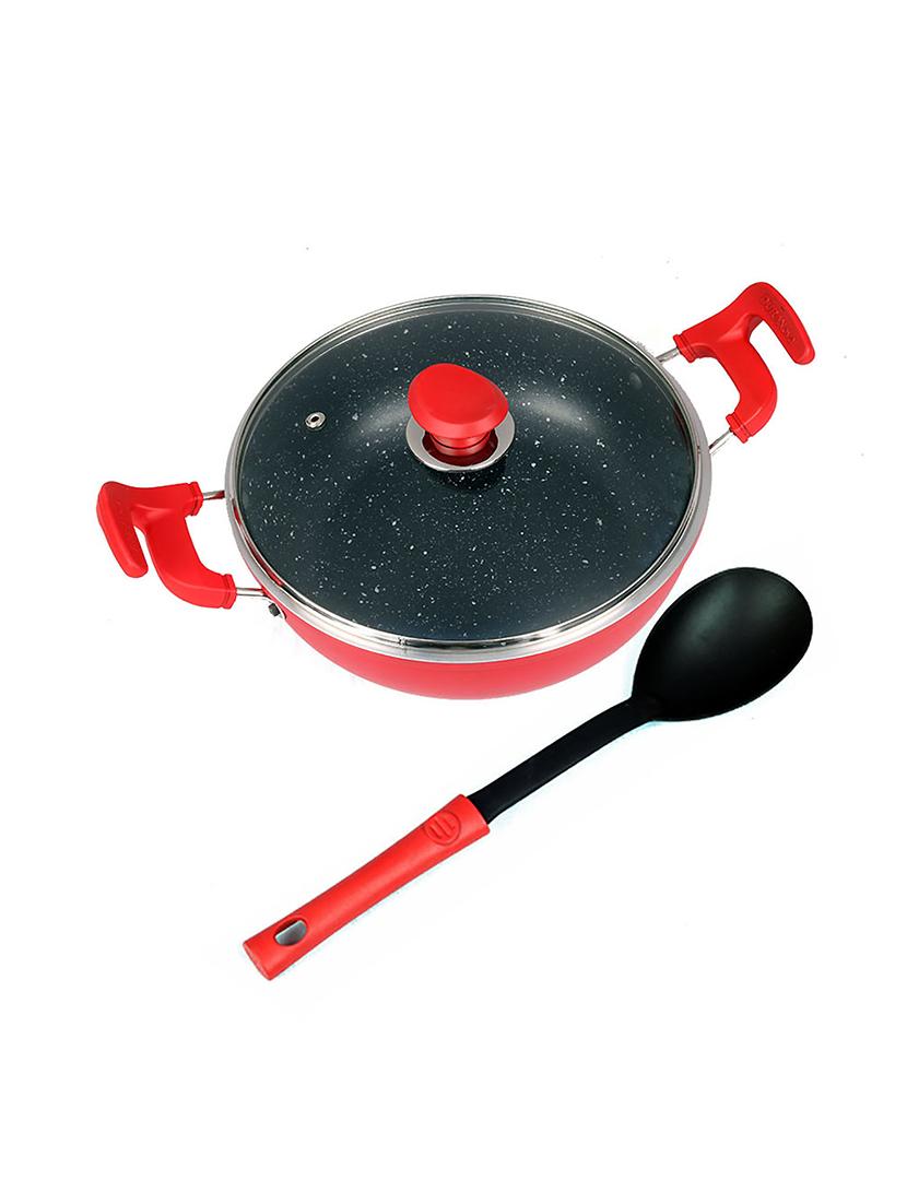 thick edge galaxy deep kadai with glass lid and unique handle - 17399674 - Zoom Image - 1