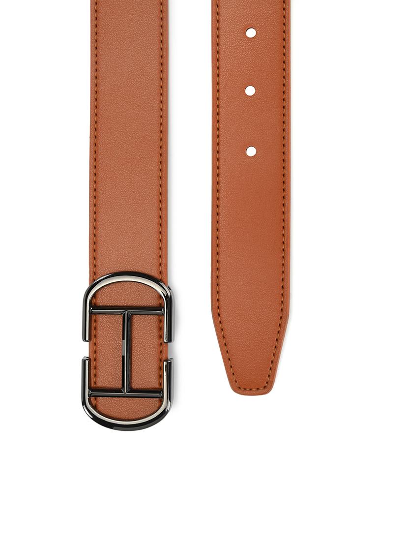 brown leatherette colored belt - 17399747 - Zoom Image - 3