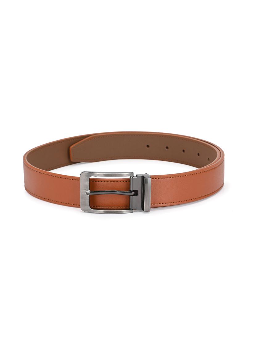brown colored leatherette belt - 17399752 - Zoom Image - 1