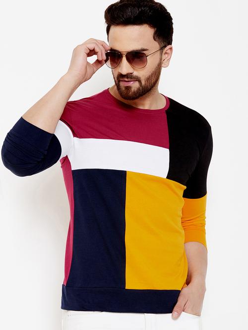 multi color block cut & sew t-shirt - 17399820 - Standard Image - 1