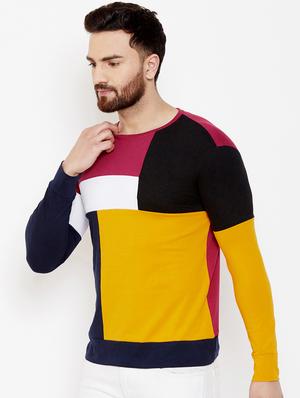 multi color block cut & sew t-shirt - 17399820 - Standard Image - 2