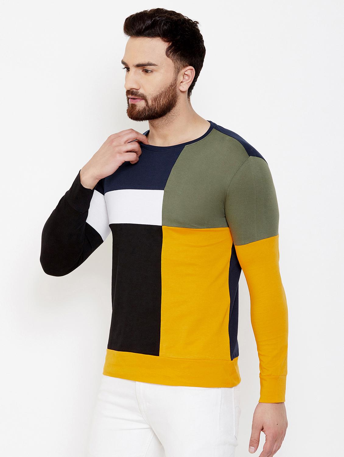 multi color block cut & sew t-shirt - 17399822 - Zoom Image - 2