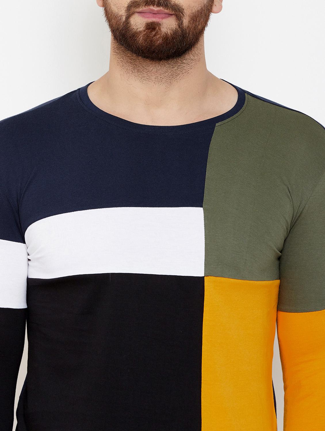 multi color block cut & sew t-shirt - 17399822 - Zoom Image - 5