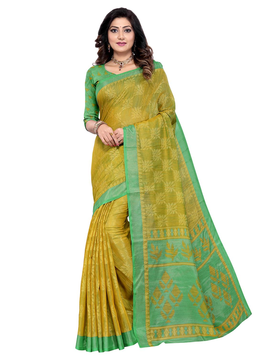 contrast bordered printed saree with blouse - 17399889 - Zoom Image - 1