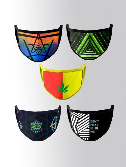 pack of 5 multi colored cotton printed women mask - 17399903 - Very Small Image - 1