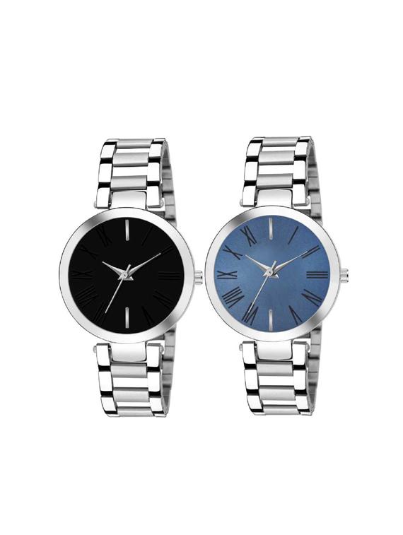 pack of 2 stainless steel stylish girls watch analog watches - 17400334 - Zoom Image - 1