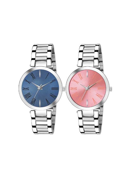 pack of 2 stainless steel stylish girls watch analog watches - 17400336 - Standard Image - 1