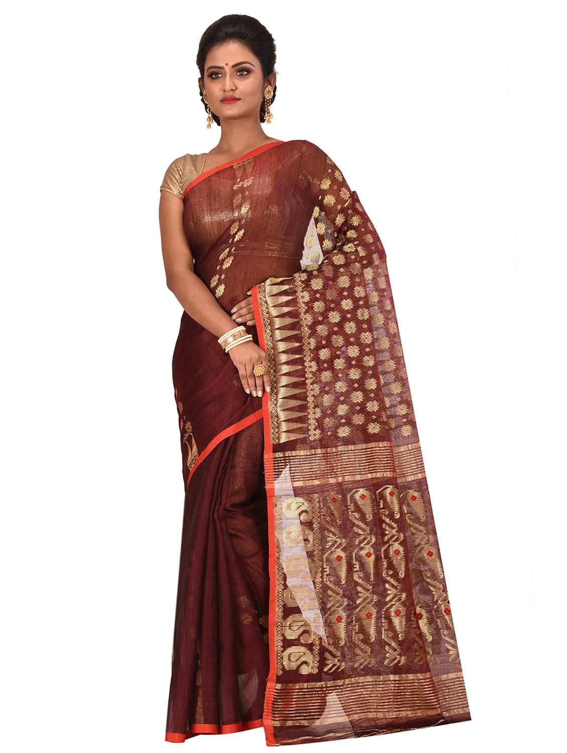 self-design jamdani saree - 17400557 - Zoom Image - 1