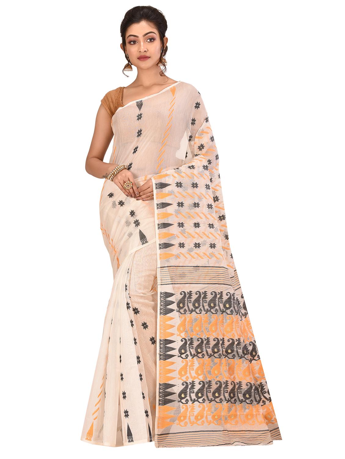self-design jamdani saree - 17400562 - Zoom Image - 1