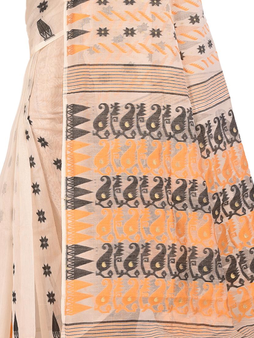 self-design jamdani saree - 17400562 - Zoom Image - 3
