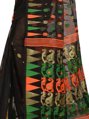 self-design jamdani saree - 17400569 - Standard Image - 3