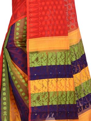 self-design jamdani saree - 17400581 - Standard Image - 3