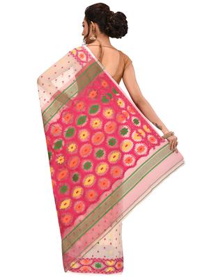 self-design jamdani saree - 17400582 - Standard Image - 2