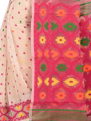 self-design jamdani saree - 17400582 - Standard Image - 3