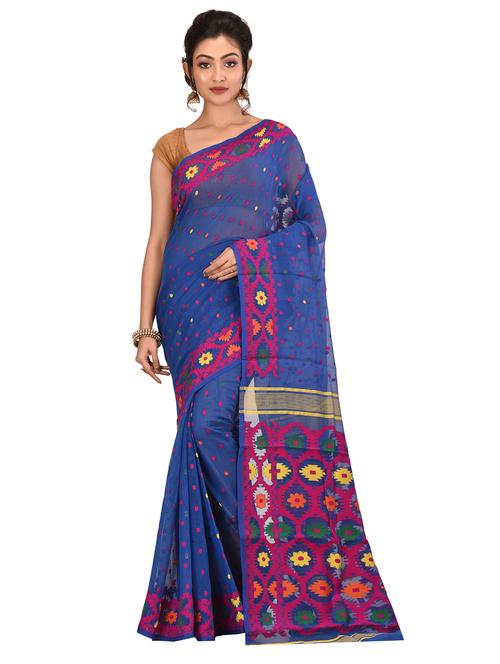 self-design jamdani saree - 17400583 - Very Small Image - 1