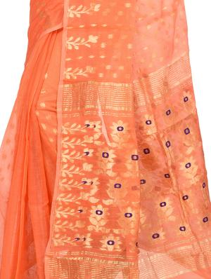 self-design jamdani saree - 17400588 - Standard Image - 3