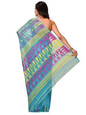 self-design jamdani saree - 17400599 - Standard Image - 2