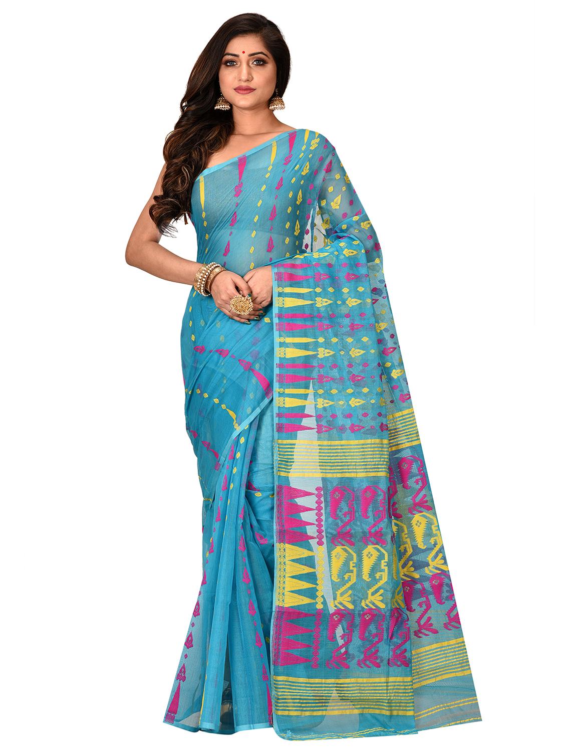 self-design jamdani saree - 17400599 - Zoom Image - 1