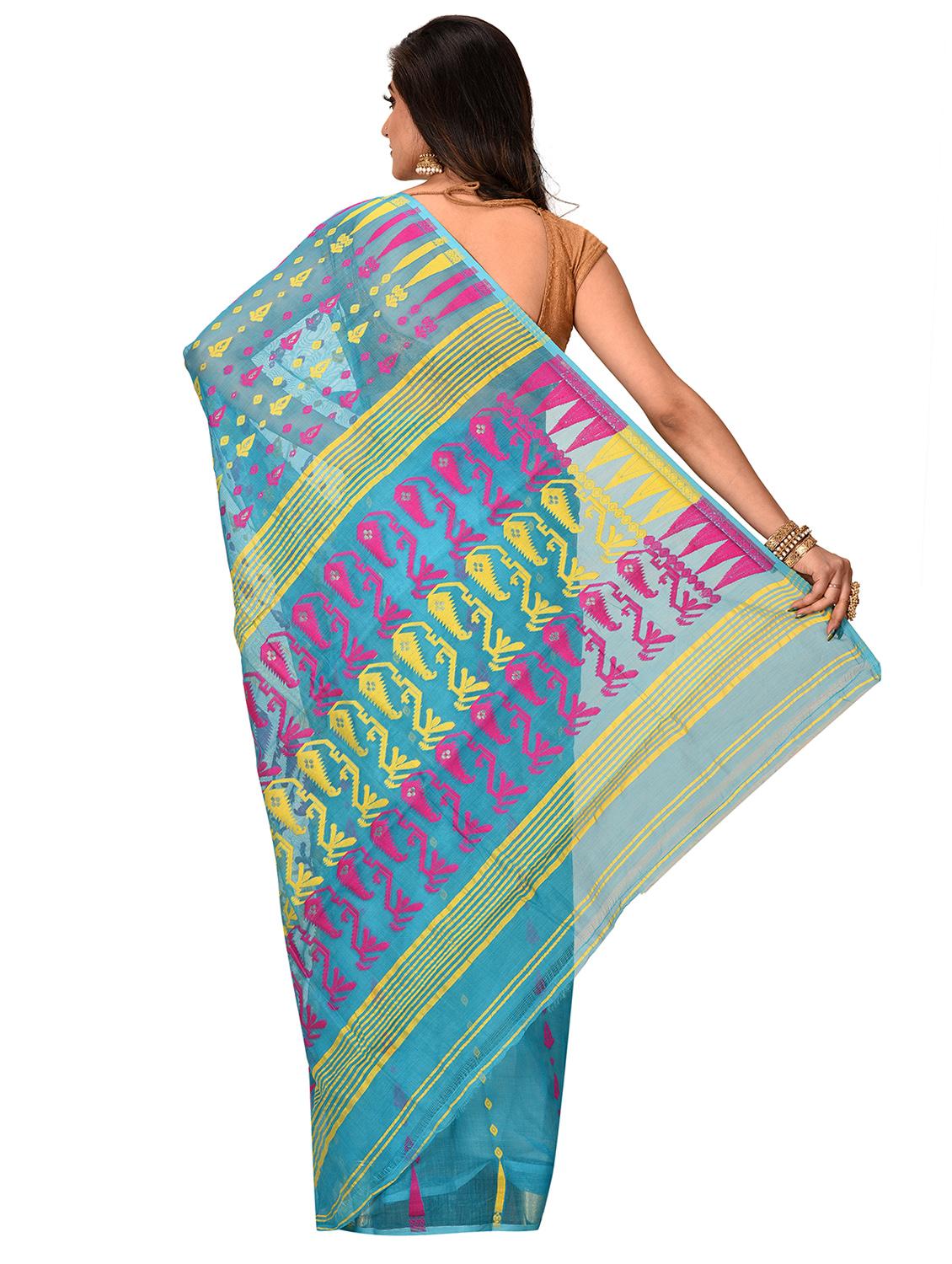 self-design jamdani saree - 17400599 - Zoom Image - 2
