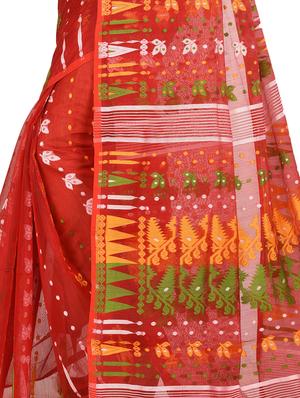 self-design jamdani saree - 17400601 - Standard Image - 3