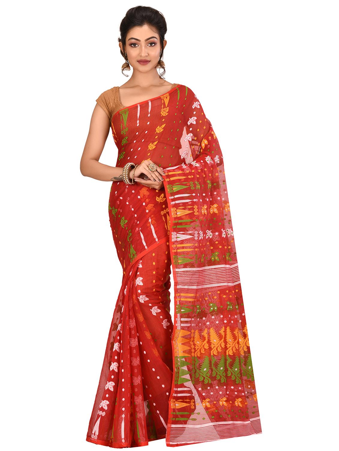 self-design jamdani saree - 17400601 - Zoom Image - 1