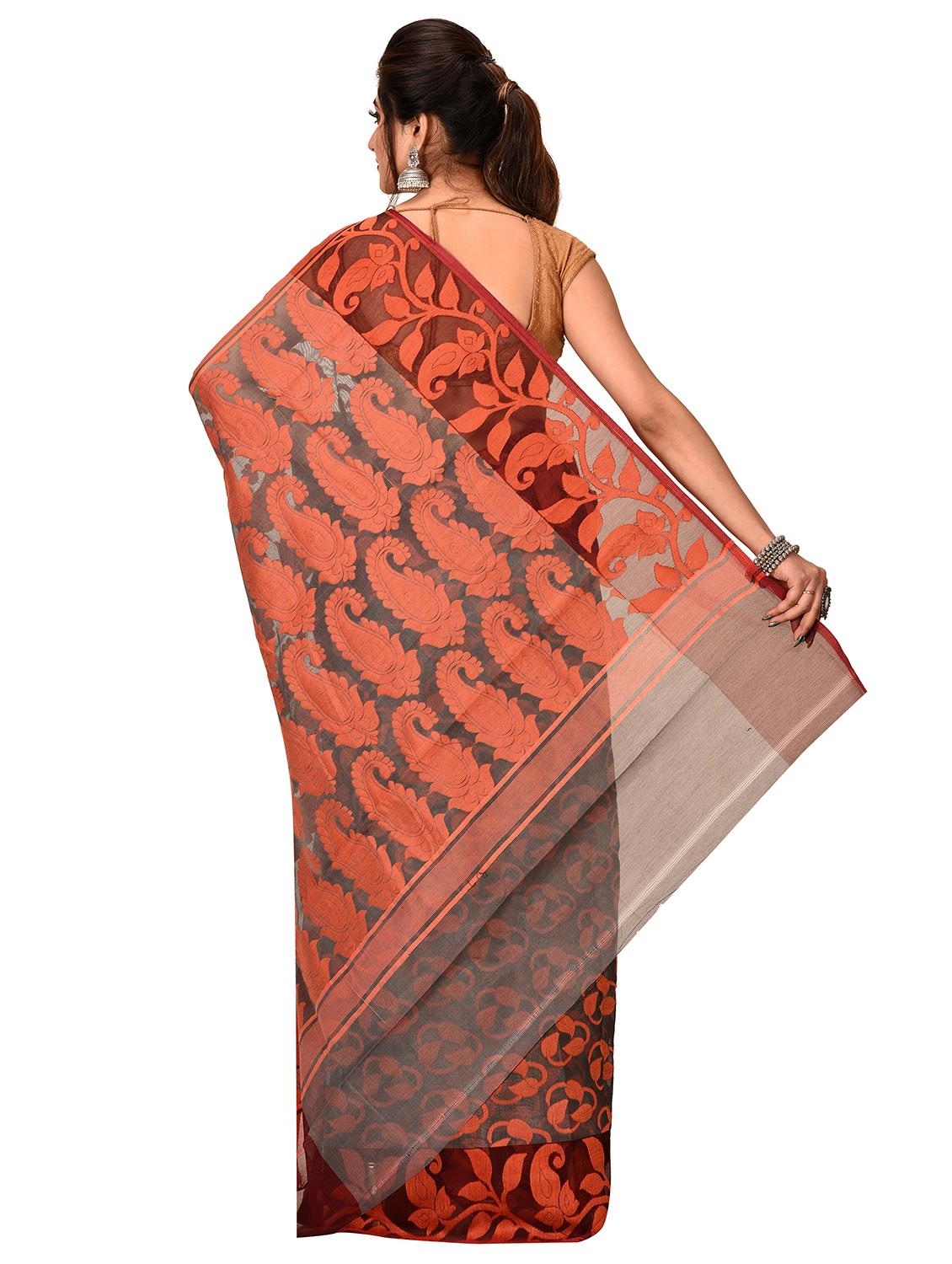 self-design jamdani saree - 17400609 - Zoom Image - 2