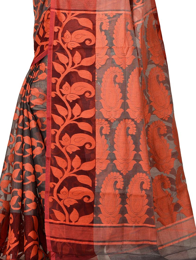self-design jamdani saree - 17400609 - Zoom Image - 3