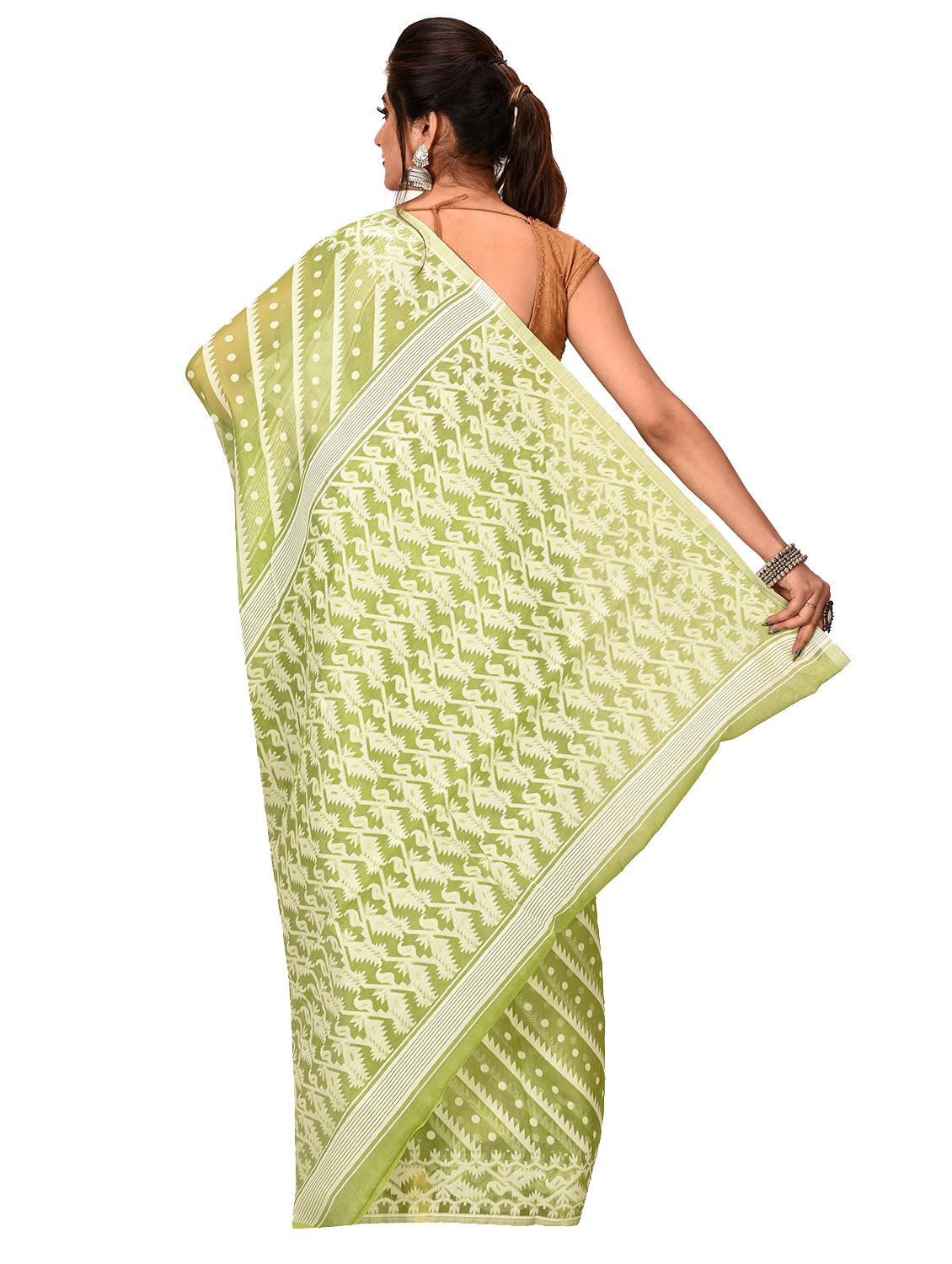self-design jamdani saree - 17400611 - Zoom Image - 2