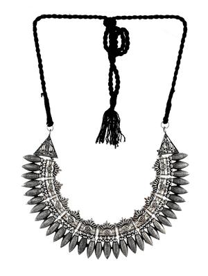 silver brass choker necklace - 17400666 - Standard Image - 2