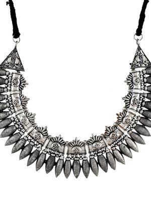 silver brass choker necklace - 17400666 - Standard Image - 3