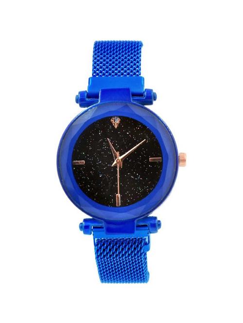 bolun rt-160 blue mesh magnet strap dial rhinestone magnetic mesh strap analog watch - 17400677 - Standard Image - 1