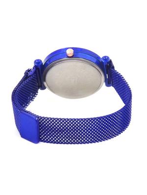 bolun rt-160 blue mesh magnet strap dial rhinestone magnetic mesh strap analog watch - 17400677 - Standard Image - 3