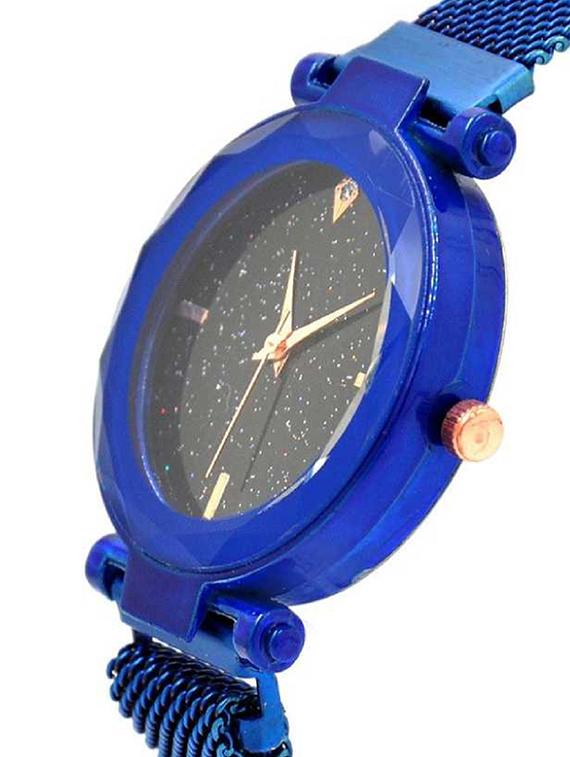 bolun rt-160 blue mesh magnet strap dial rhinestone magnetic mesh strap analog watch - 17400677 - Zoom Image - 2