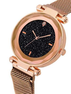 bolun new exclusive choice sparkling dial diamond cut rosegold magnetic strap analog analog watch - 17400758 - Standard Image - 2