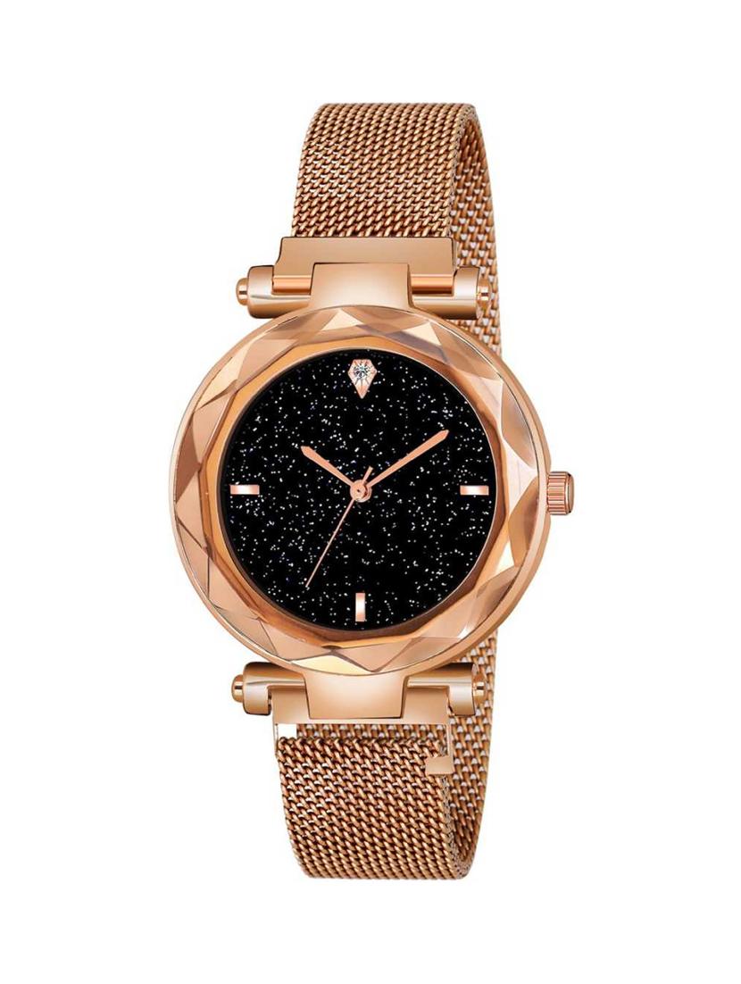 bolun new exclusive choice sparkling dial diamond cut rosegold magnetic strap analog analog watch - 17400758 - Zoom Image - 1