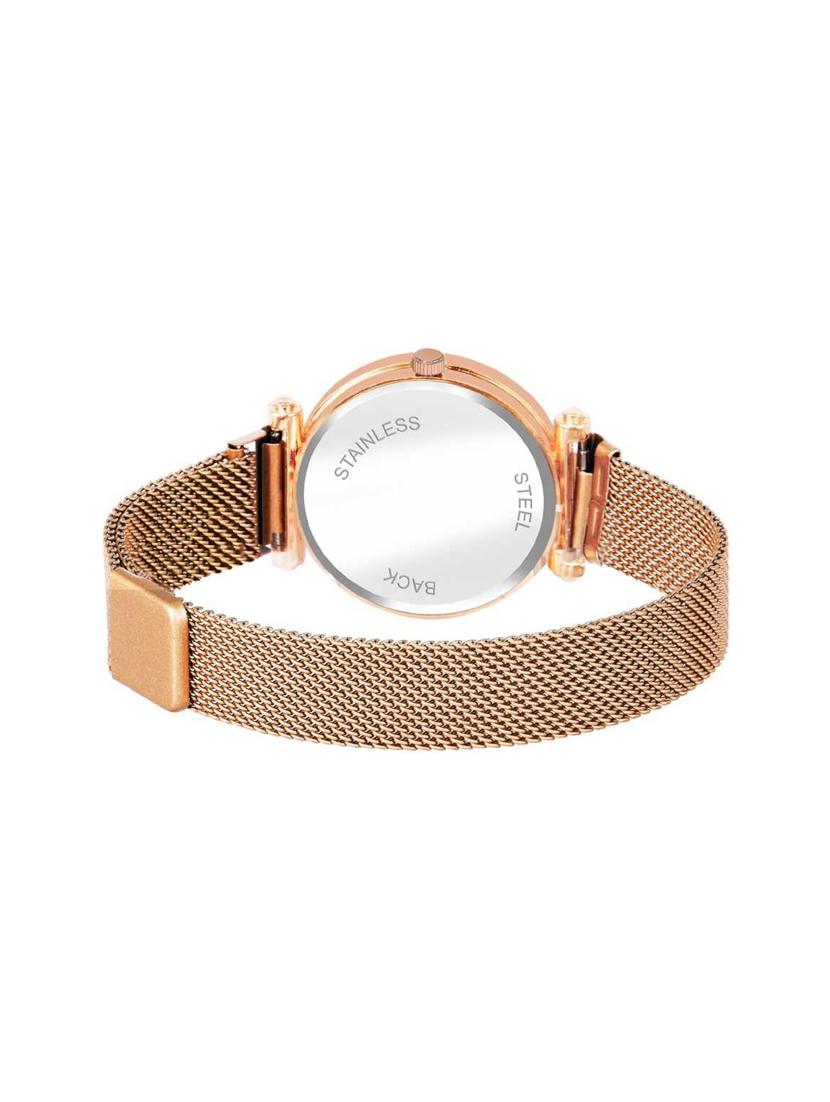 bolun new exclusive choice sparkling dial diamond cut rosegold magnetic strap analog analog watch - 17400758 - Zoom Image - 3