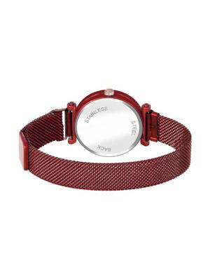 bolun new exclusive choice sparkling dial diamond cut red magnetic strap analog watch - 17400760 - Standard Image - 3