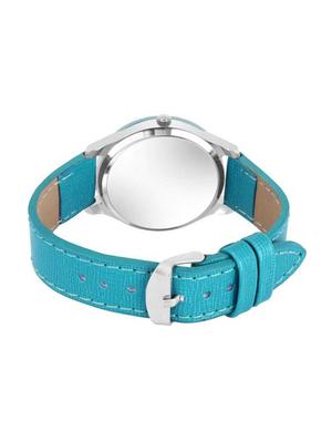 bolun new stylish blue cut glass leather strap watch for women analog watch - 17400836 - Standard Image - 2