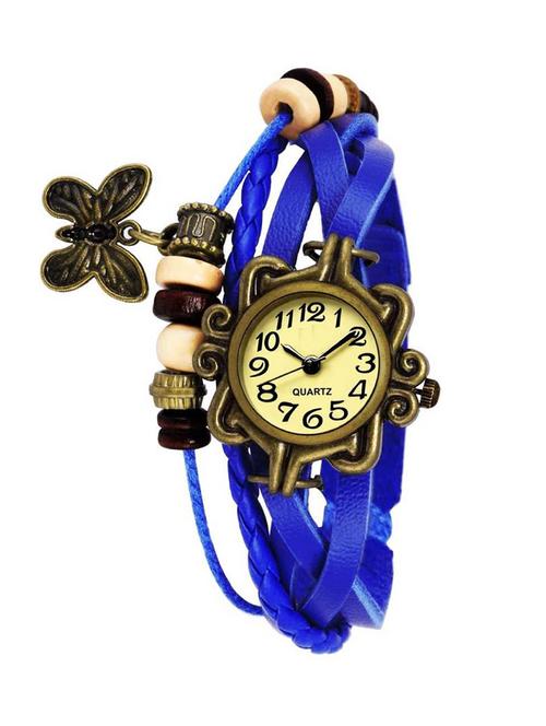 bolun blue vintage haging lucky charm bracelet analog watch - 17400837 - Standard Image - 1