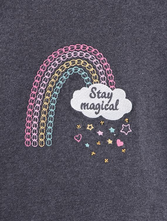 rainbow embroidered t-shirt - 17400920 - Zoom Image - 3